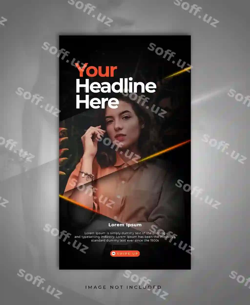Qora qorong'iq toza zamonaviy Instagram hikoyalari shabloni | Black dark clean modern instagram stories template