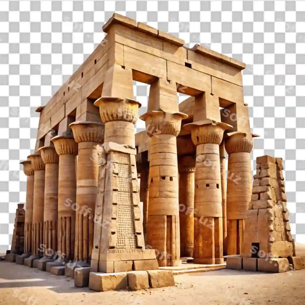 Luxor templi shaffof fonda ajraltirilgan | Luxor temple isolated transparent background