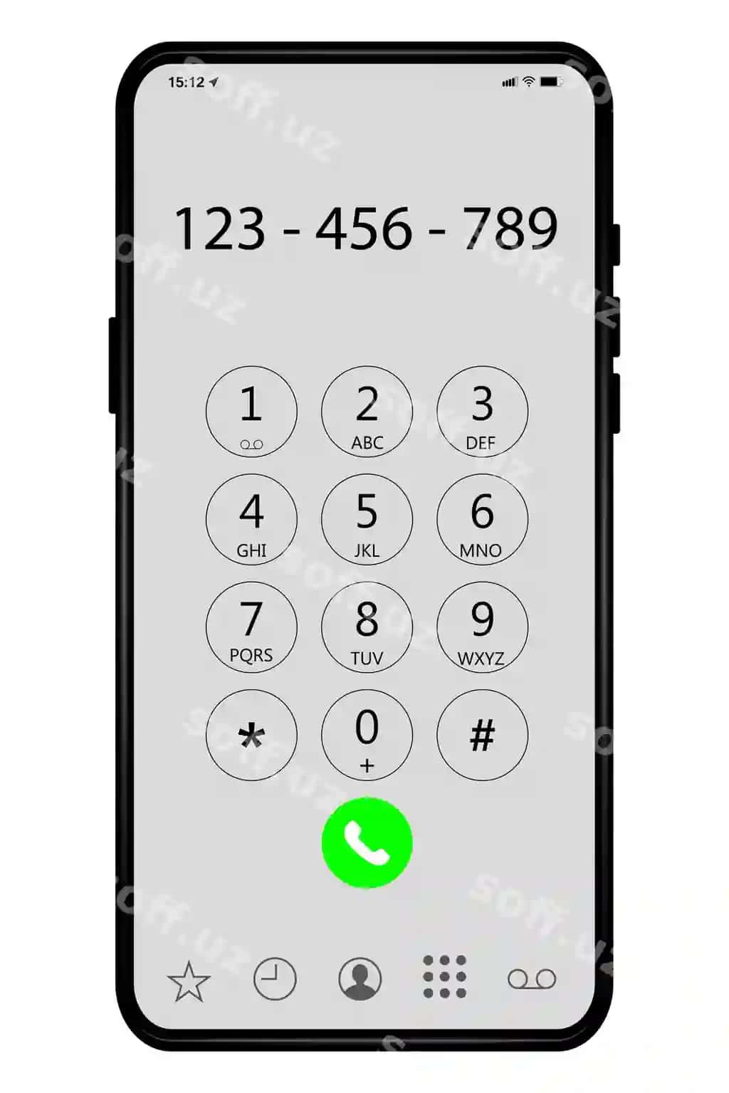 Klaviatura sonlar harflar telefon ekran foydalanuvchi interfeysi klaviatura | Keyboard with numbers letters phone screen user interface keyboard