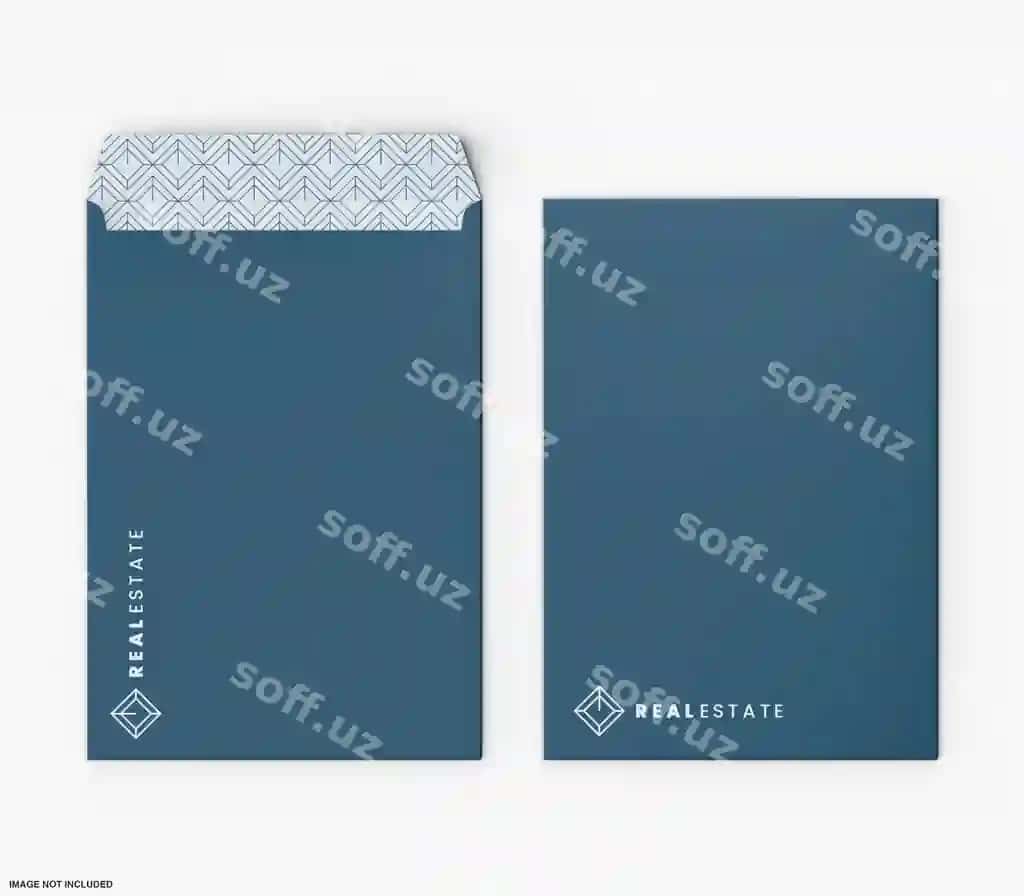 Yuqori ko'rinishdagi C4 konvert mockup dizayni | Top view c4 envelope mockup design