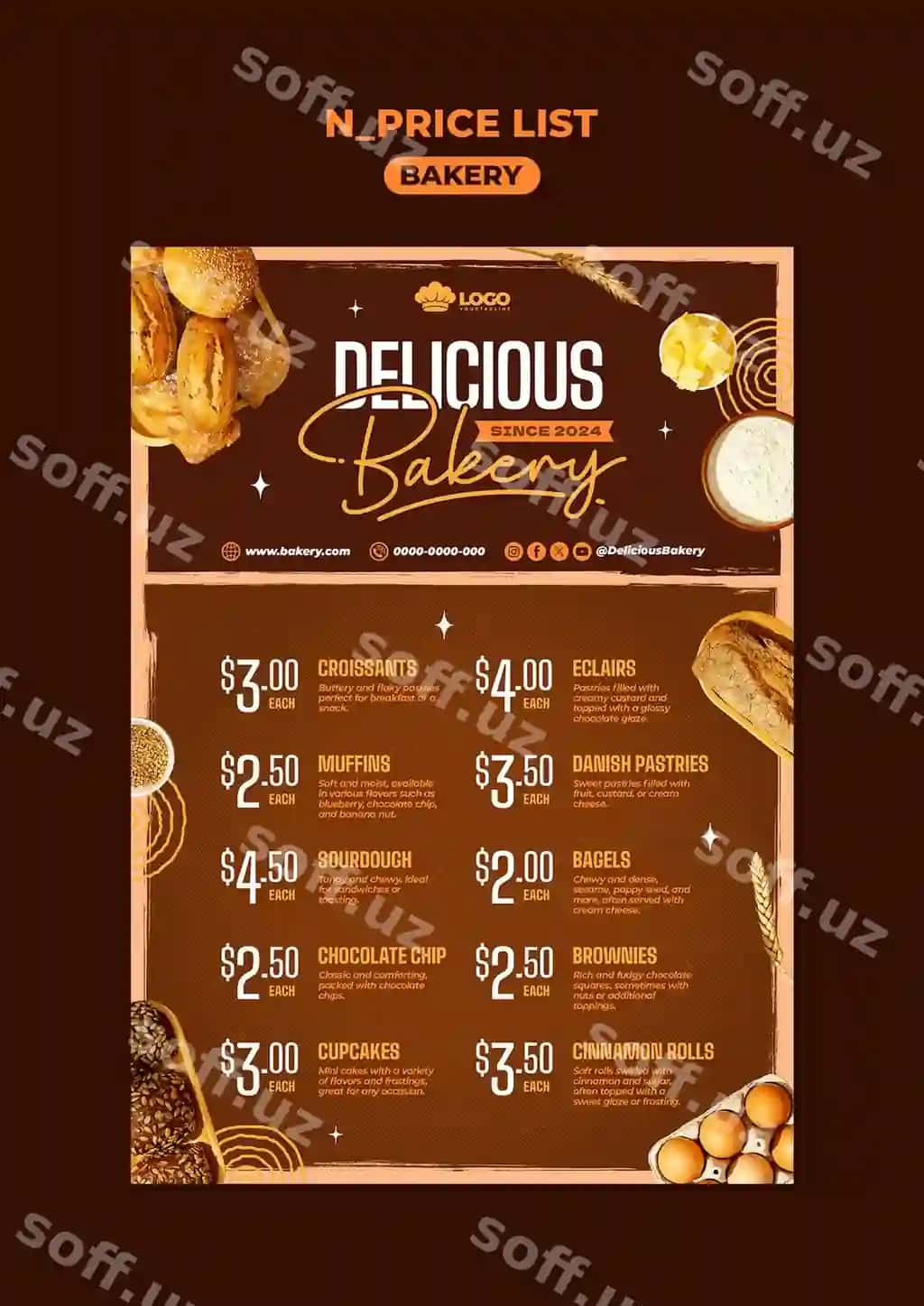 Pechenya shablon dizayni | Bakery template design