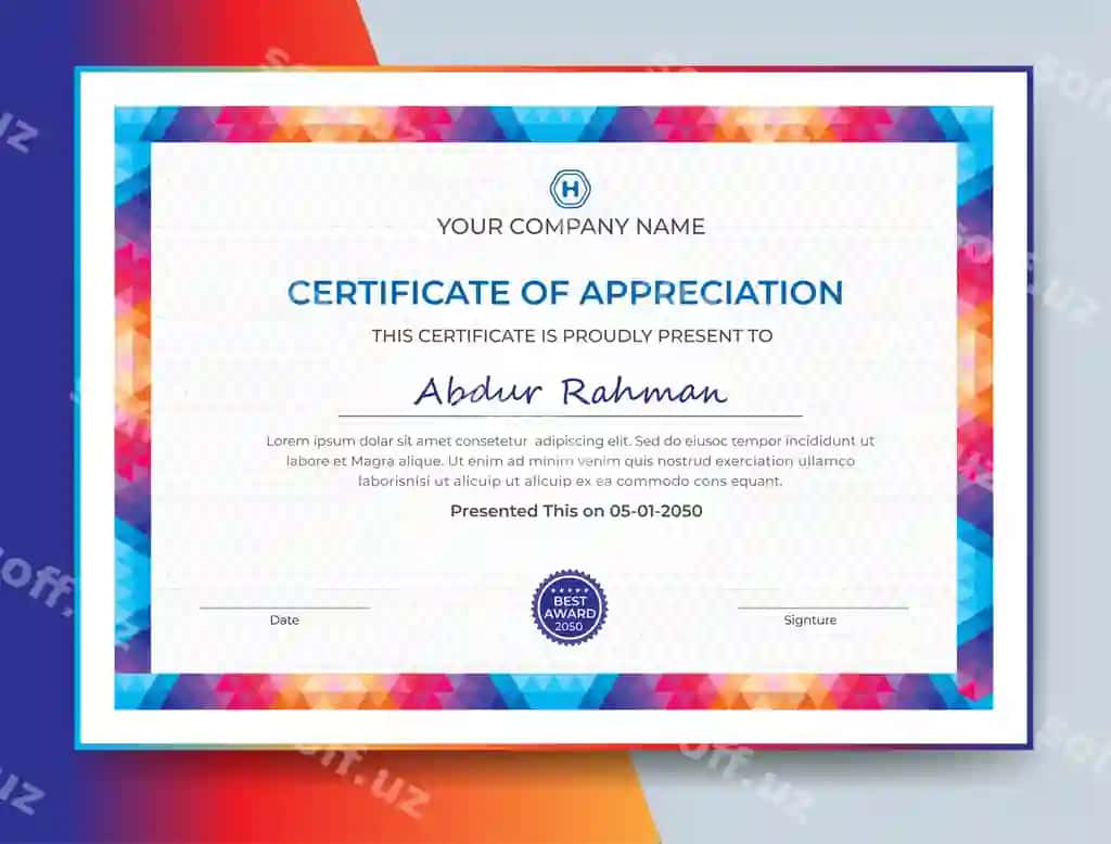 Guvohnoma shabloni premium vektor guvohnoma | Certificate template premium vector certificate