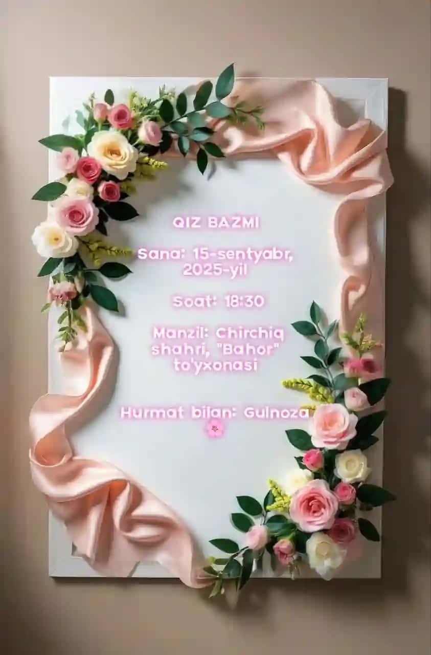 Yangi dizaynli taklifnoma