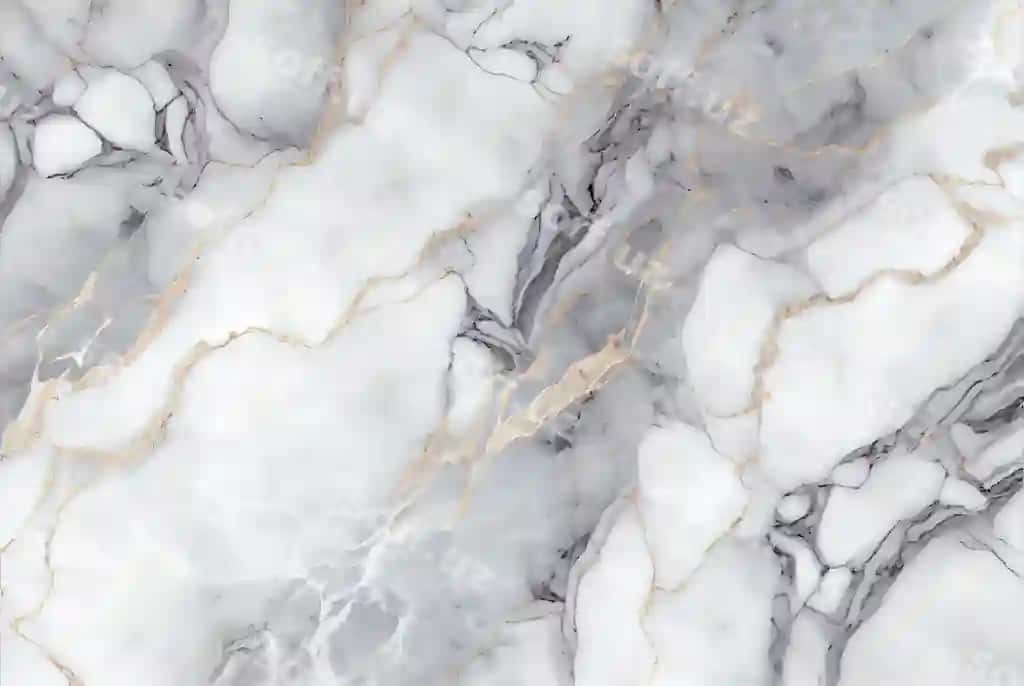Oq marmar oltin kulrang qirralar abstrakt orqa fonda | White marble with gold grey veins abstract background