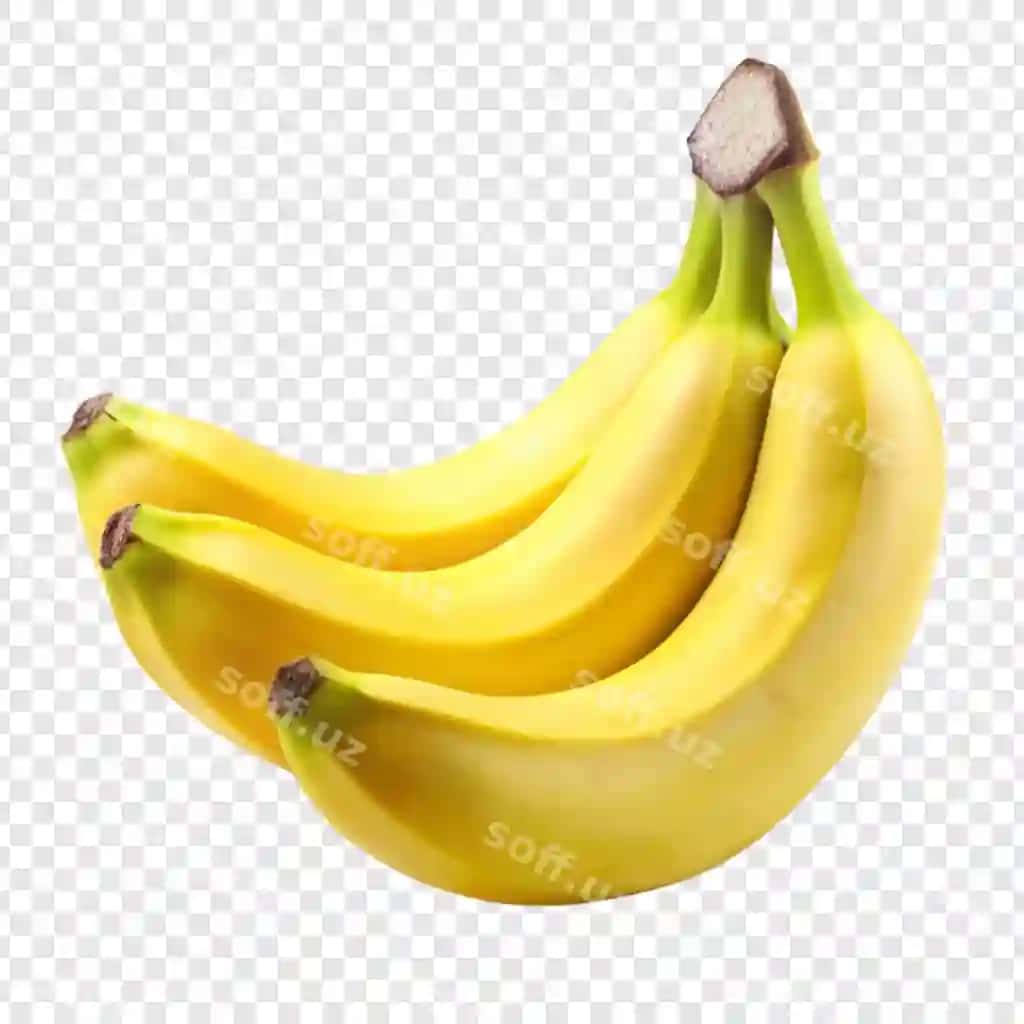 Banan ajraltirilgan shaffof fonda | Banana isolated transparent background