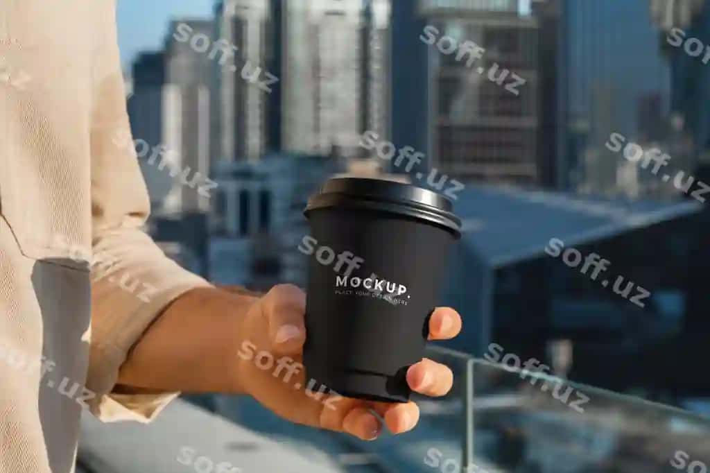 Qog'oz kofe stakanchik namuna o'tkazib berish | Paper coffee cup mockup take away