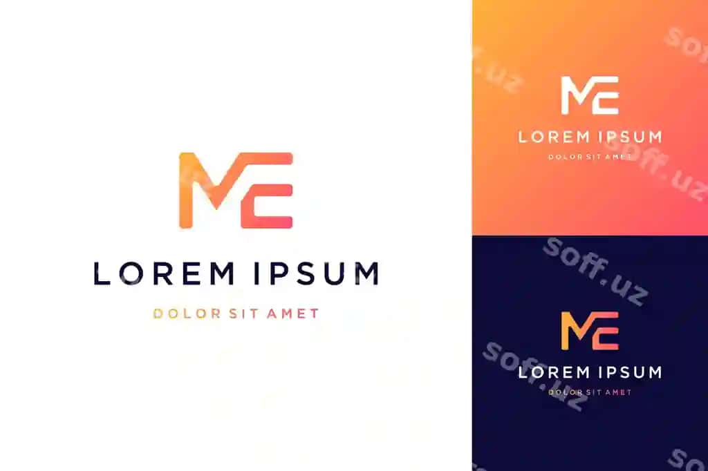 Zamonaviy dizayn logotiplar, monogrammalar, bosh harflar, men | Modern design logos monograms initial letters me