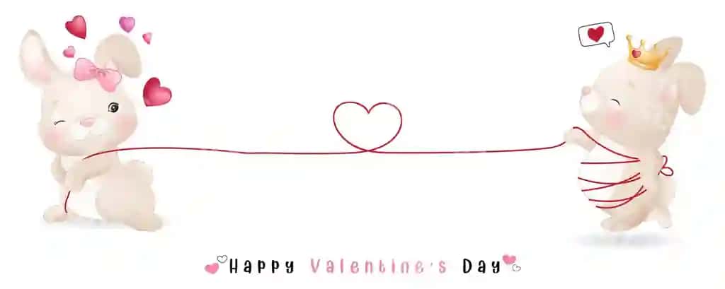 Chiroyli chizma tulklar Valentinston kuni to'plami | Cute doodle bunny valentines day collection