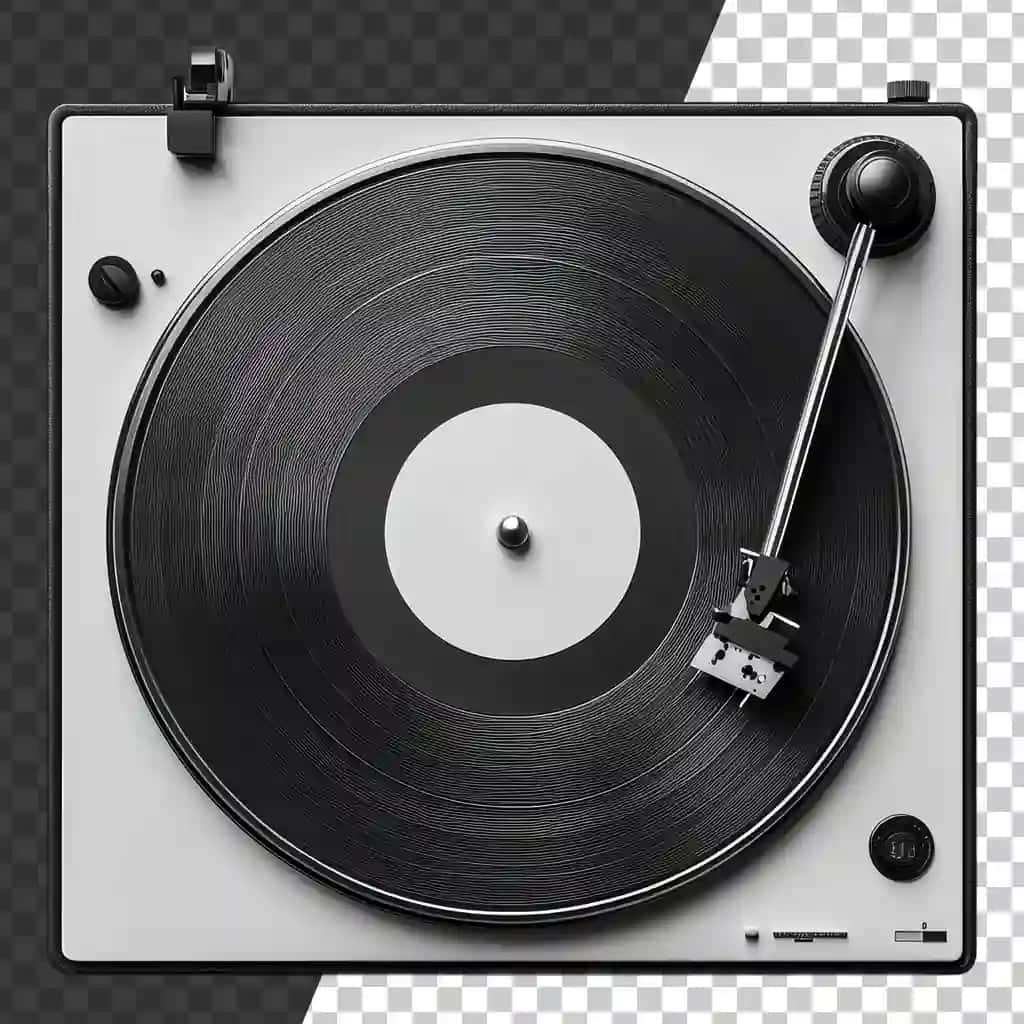 Musiqa ijro etuvchi vinil plastinali Png klassik aylanuvchi stol | Png classic turntable with vinyl record playing music
