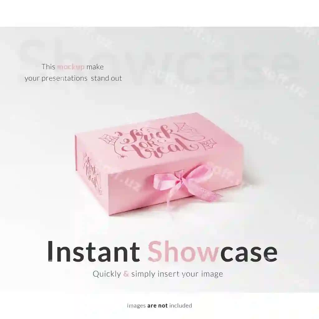 Pushti sovg'alar qutisi mock up | Pink gift box mock up