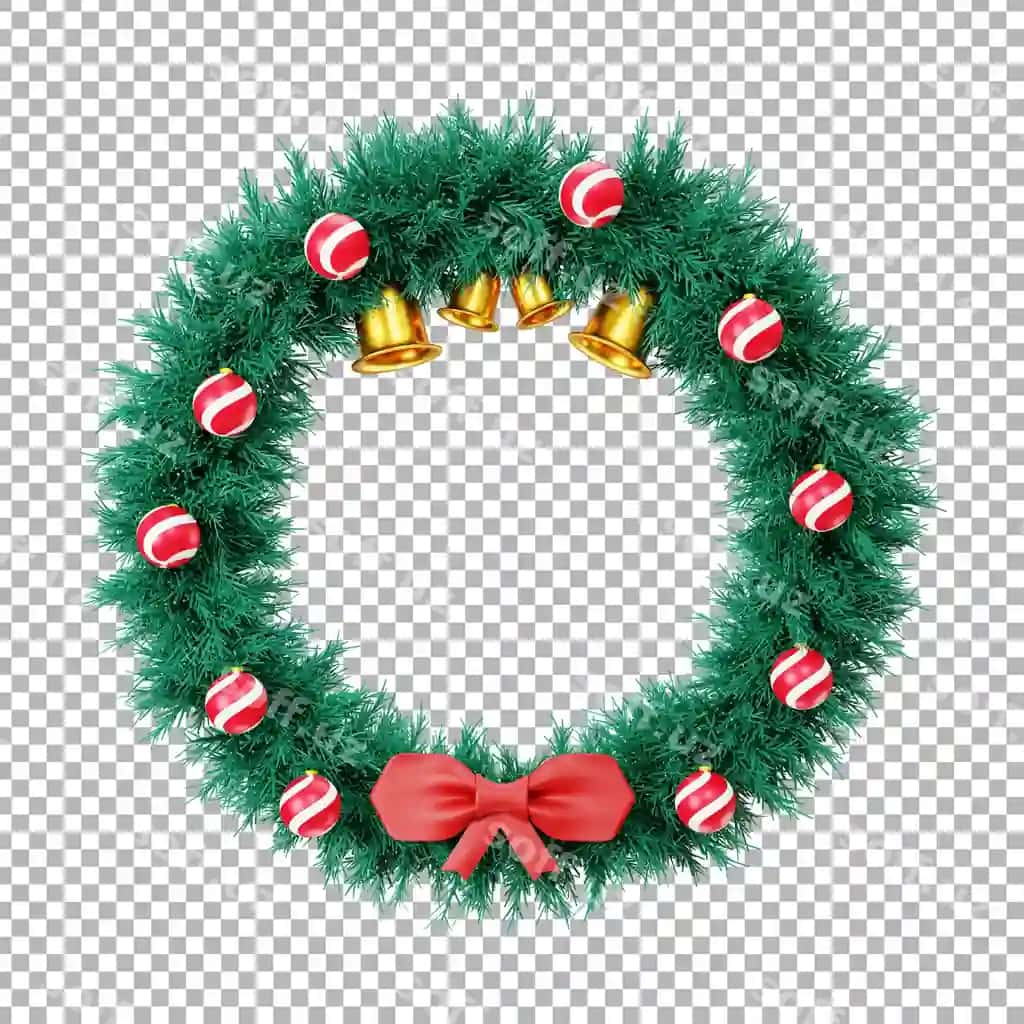 Uch o'lchovli Rojdestvo gulduvar illustratsiyasi | 3d christmas wreath illustration