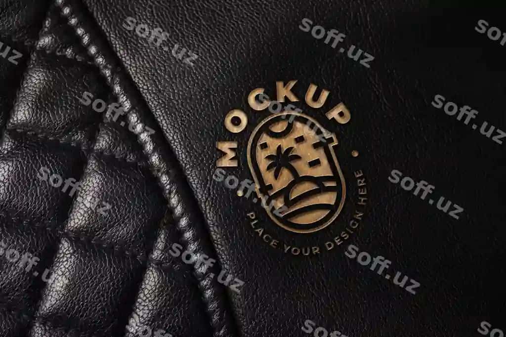 Logotip dizayn namunasi teri materiali | Logo design mock up leather material