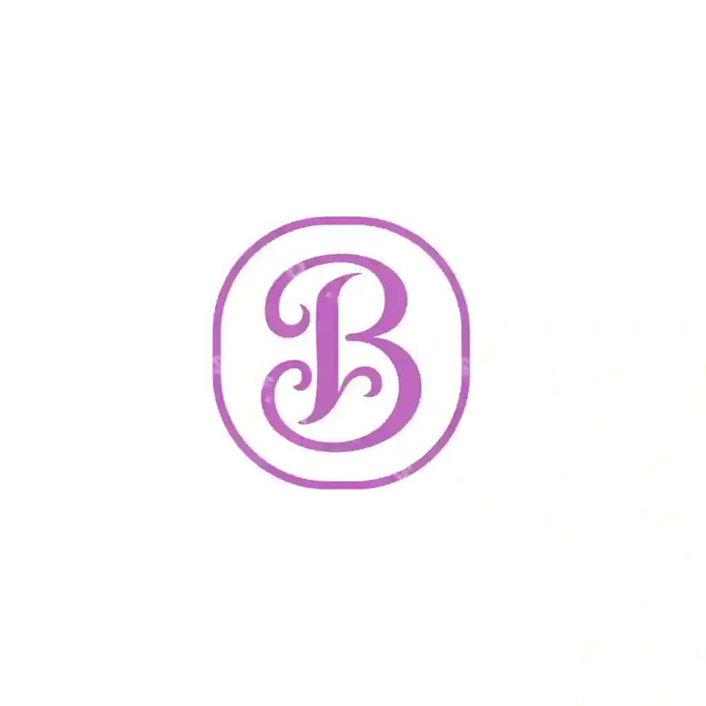 Elegant lilac b monogramma oval ramkada | Elegant lilac b monogram within oval frame