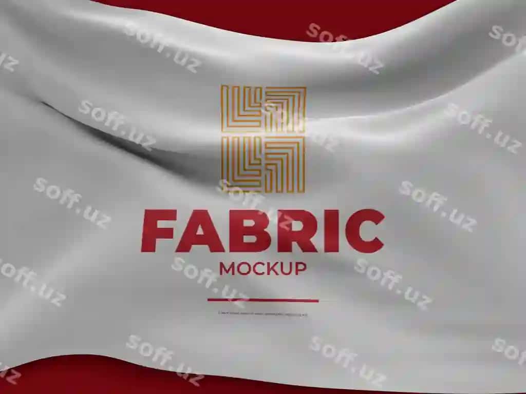 Mata logotip namunasi 3D render | Fabric logo mockup 3d render