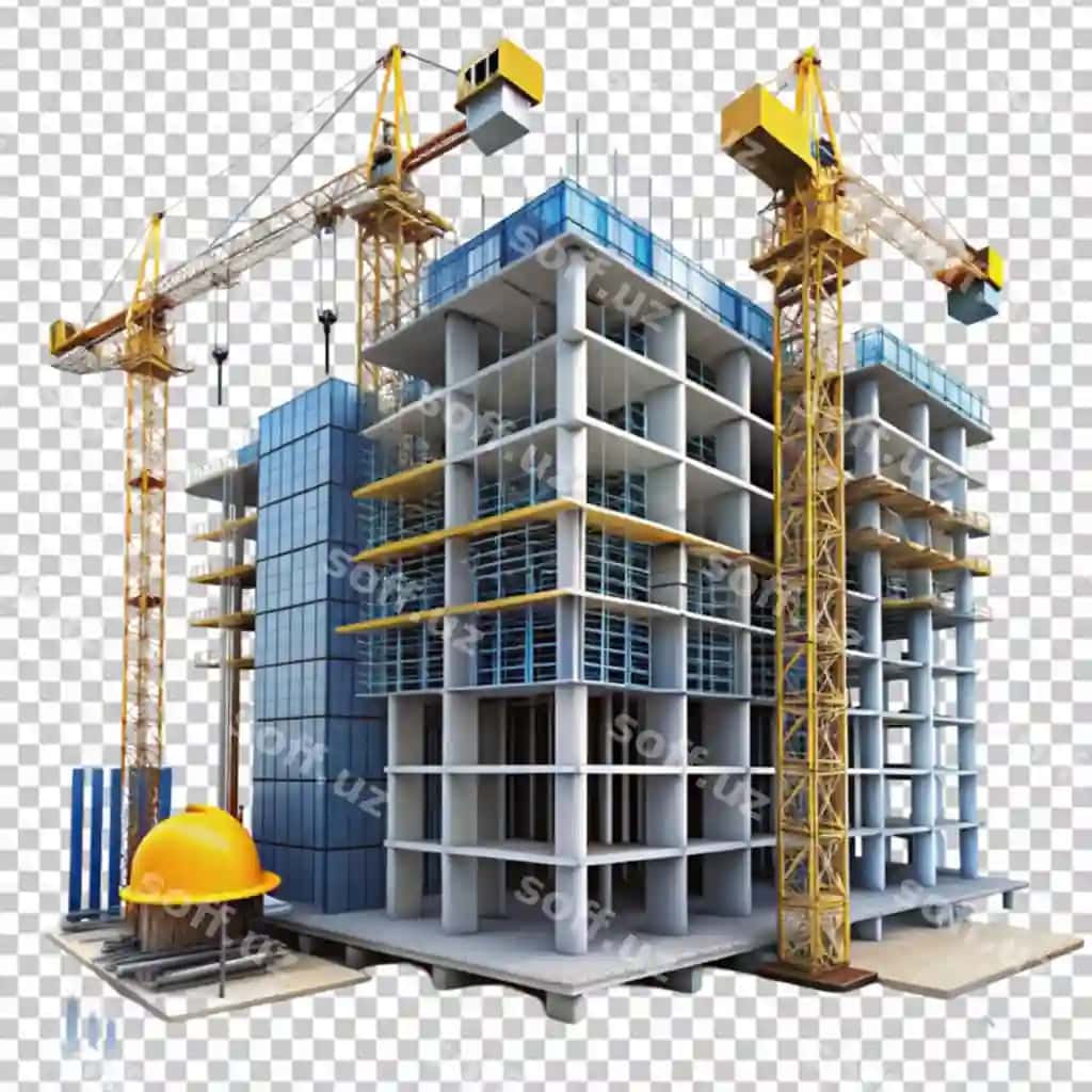 Bino qurilish joyi shaffof orqa fon | Building construction site transparent background