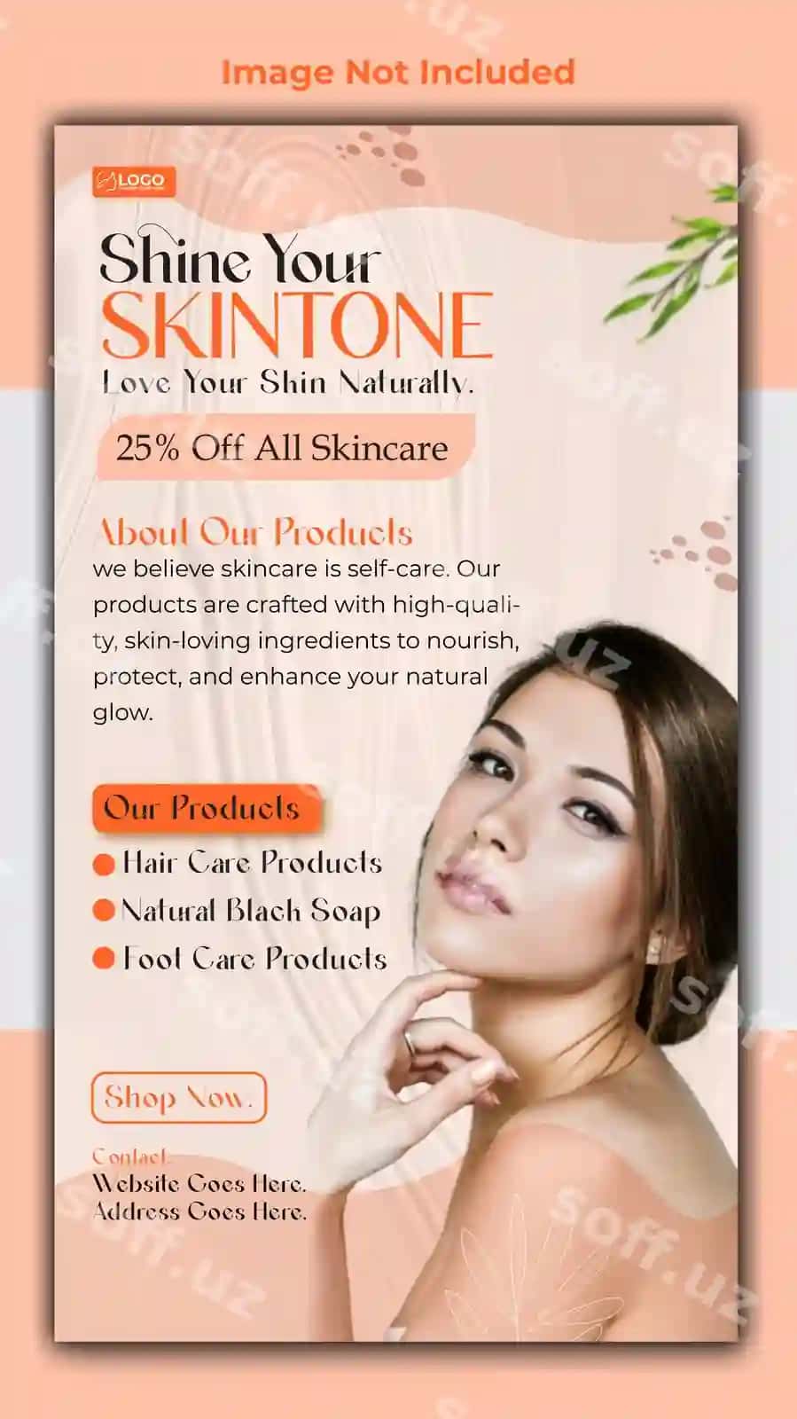 Teri parvarish go'zalik salon reklama hikoyasi shabloni | Skin care beauty salon ads story template