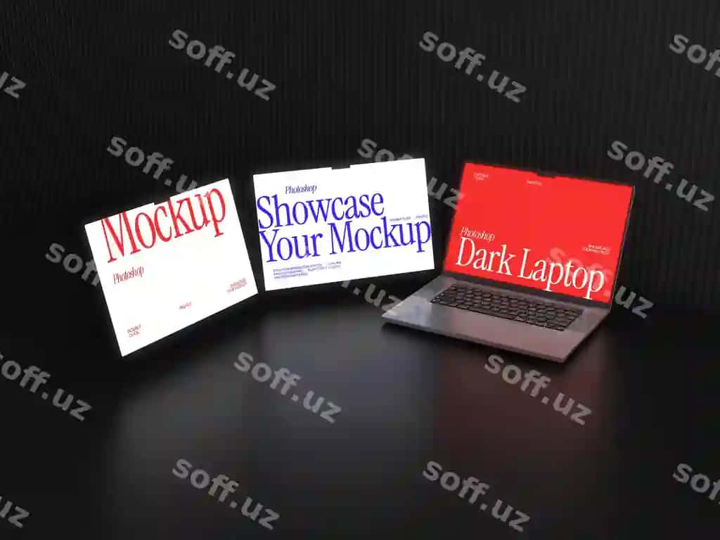 Laptop prezentatsiyasi mockup | Laptop presentation mockup