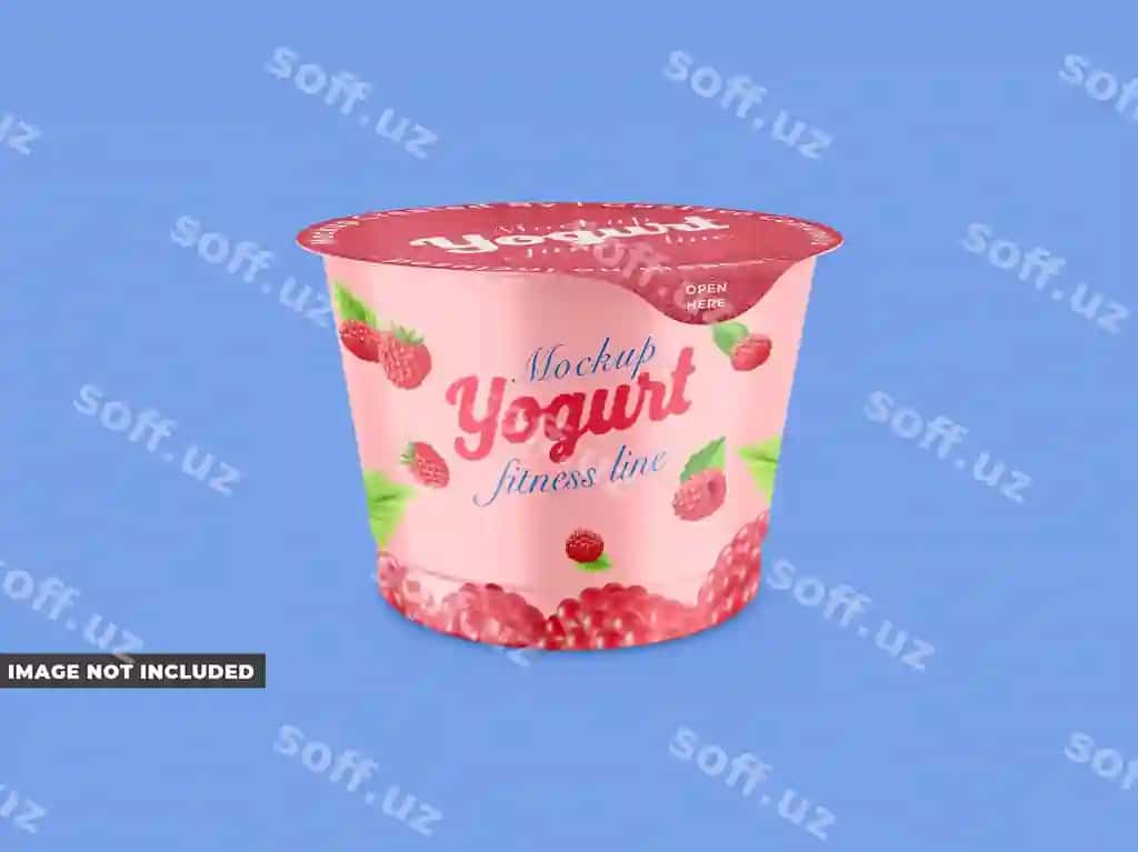 Yogurt stakanchik namuna psd | Yogurt cup mockup psd