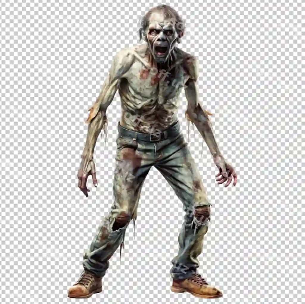 Psd zombi shaffof orqa fonda | Psd zombie transparent background