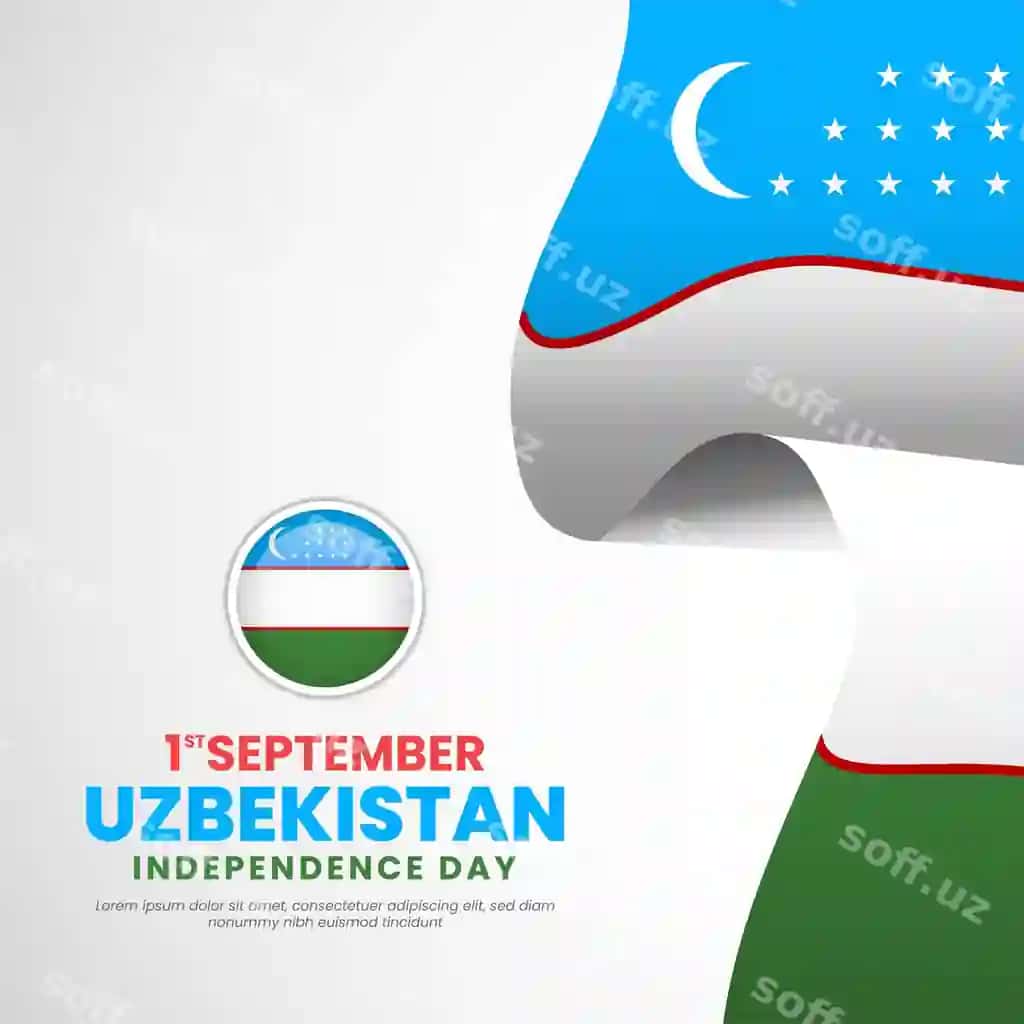Oʻzbekiston harakatlanayotgan bayroq shabloni mustaqallik kuni vektor illustratsiyasi | Uzbekistan waving flag template independence day vector illustration