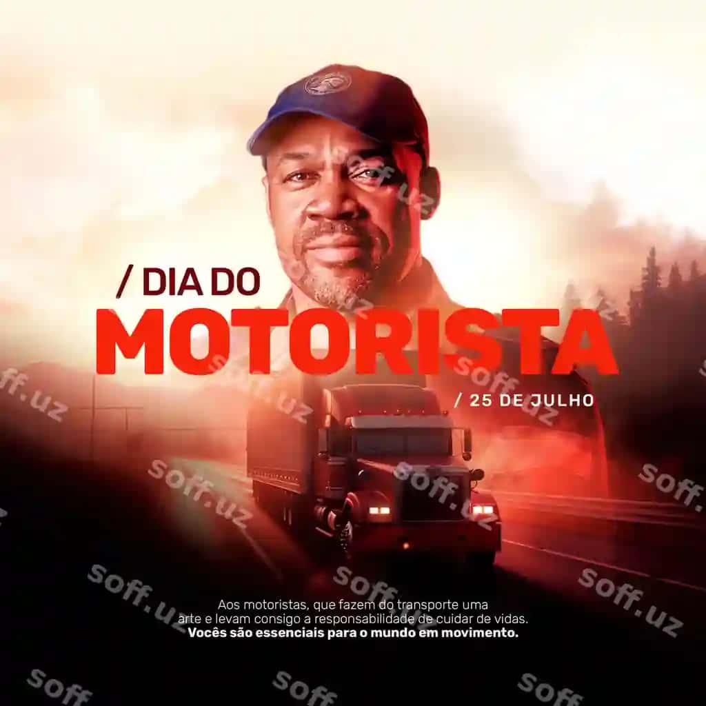 Post shablon professional yuk avtomobilisti haydovchilar kuni bayramlovchi | Post template professional truck driver celebrating drivers day
