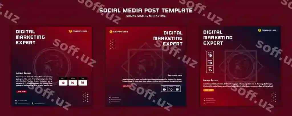 Ijtimoiy tarmoqlar post shabloni zamonaviy dizayn raqamli buzruq bilan | Social media post template modern design with eagle bird digital