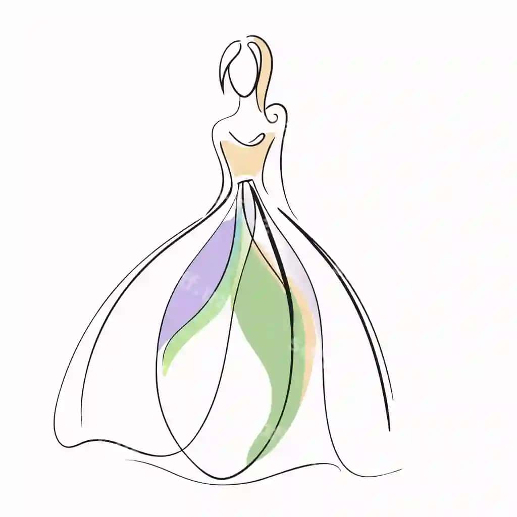 Akvarangelli ayol, kiyim vektori oq fonda | Watercolor woman with dress vector white background