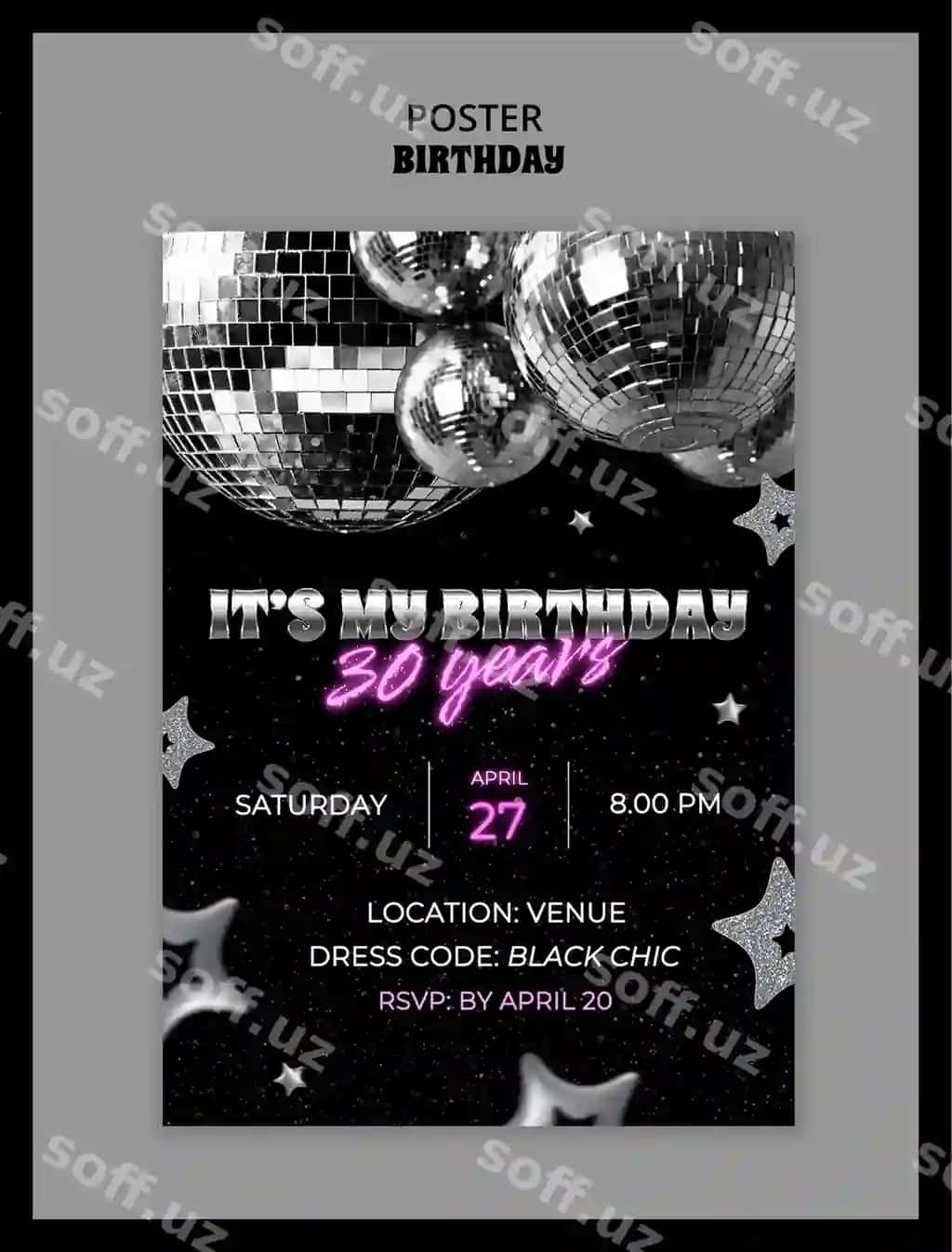 30-yoshlik disko moyashari | 30th birthday disco party