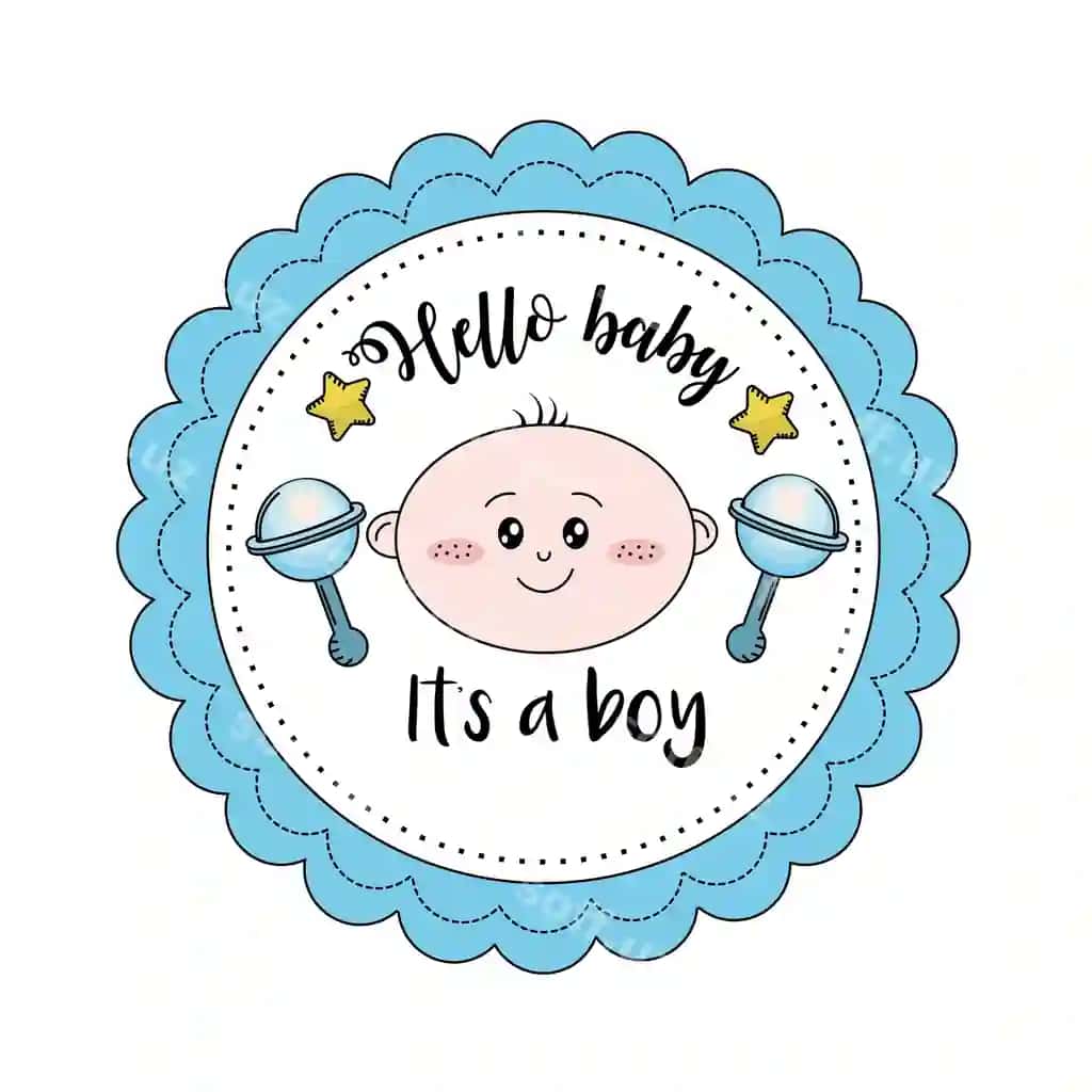 Baby shower gerbida xush kelibsiz, o'g'il bolasi | Baby shower emblem welcome boy