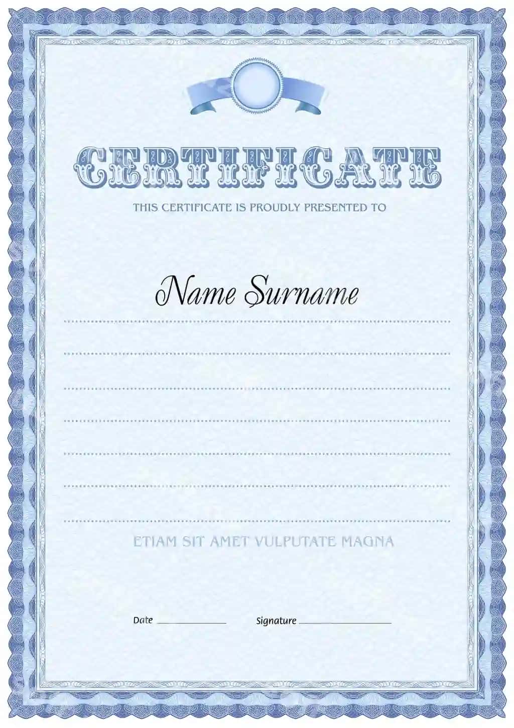Guvohnoma bo'sh shablon | Certificate blank template