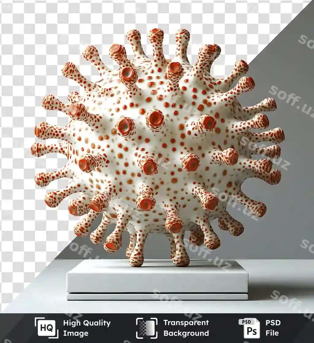 Virus modeli shaffof psd da ko'rsatilgan | Virus model displayed transparent psd