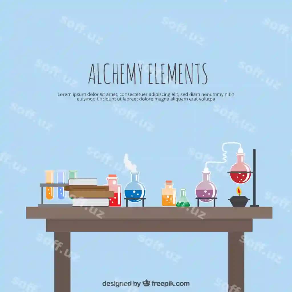 Laboratoriya alkimia elementlari bilan | Laboratory with alchemy elements