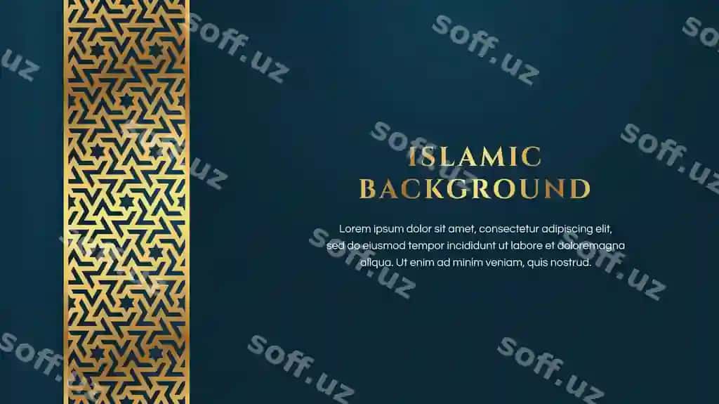 Islomiy Arab abstrakt chiroyli ko'k fon oltin nafislik | Islamic arabic abstract elegant blue background with golden luxury