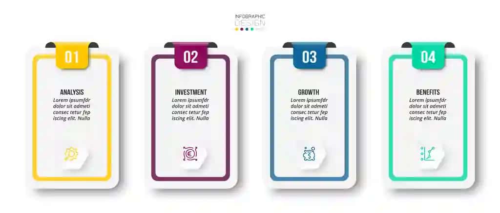 Infografik shablon biznes tushunchasi qadam bilan | Infographic template business concept with step