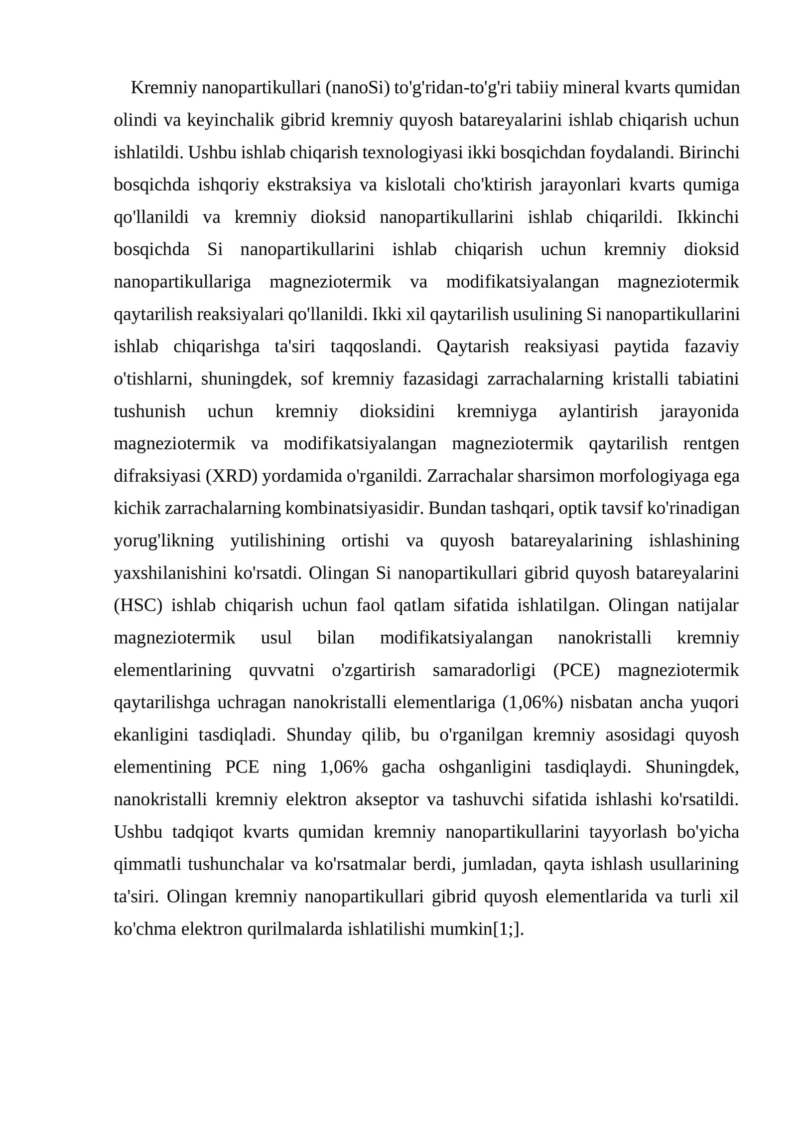 Kremniy nanopartikullari