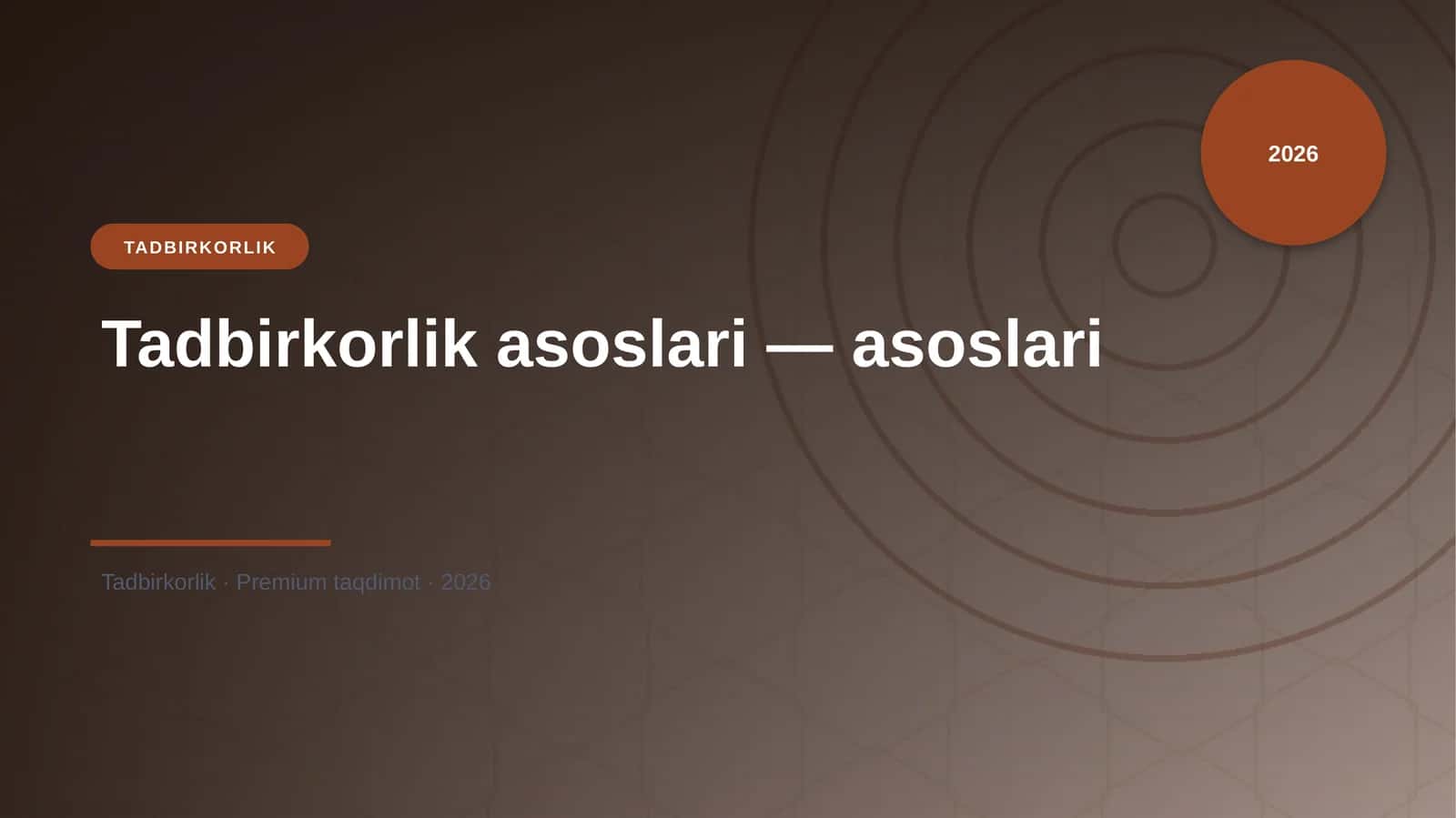Tadbirkorlik asoslari — asoslari