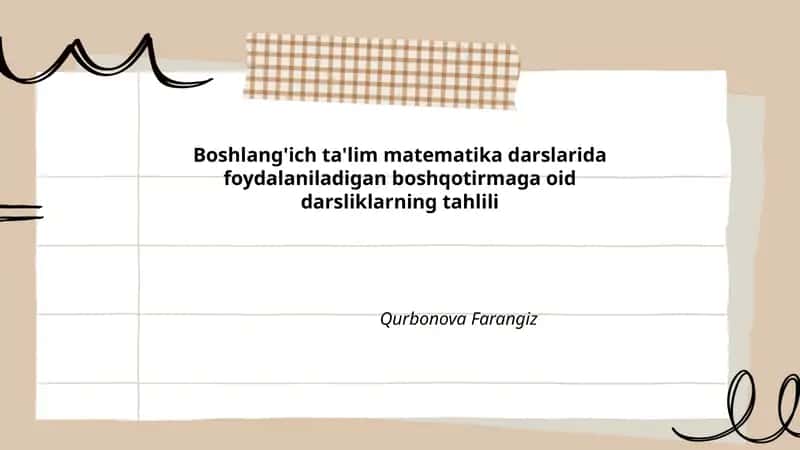 Boshqotirmaga oid darsliklarning tahlili