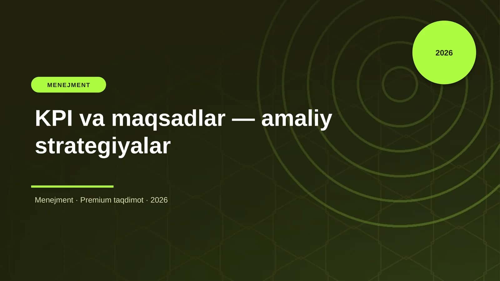 KPI va maqsadlar — amaliy strategiyalar
