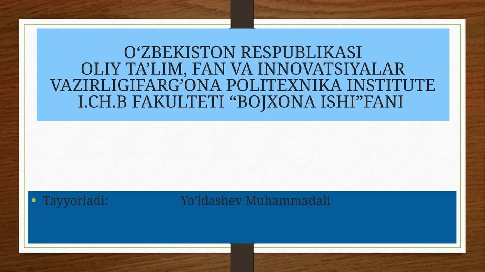 BOJXONA ISHI