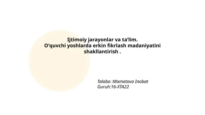 Erkin fikrlash madaniyati