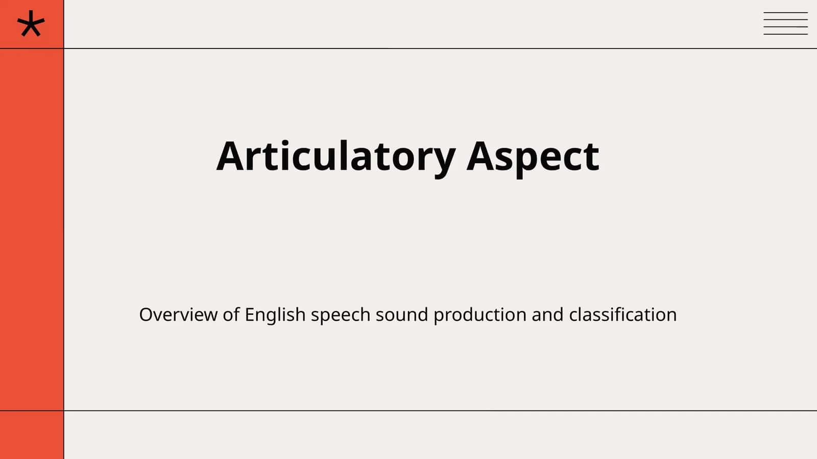 Articulatory Aspect