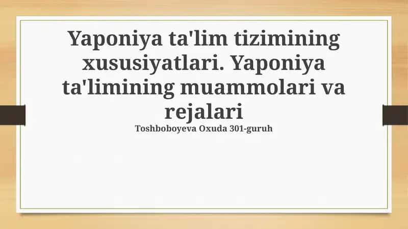 Yaponiya ta'lim tizimi