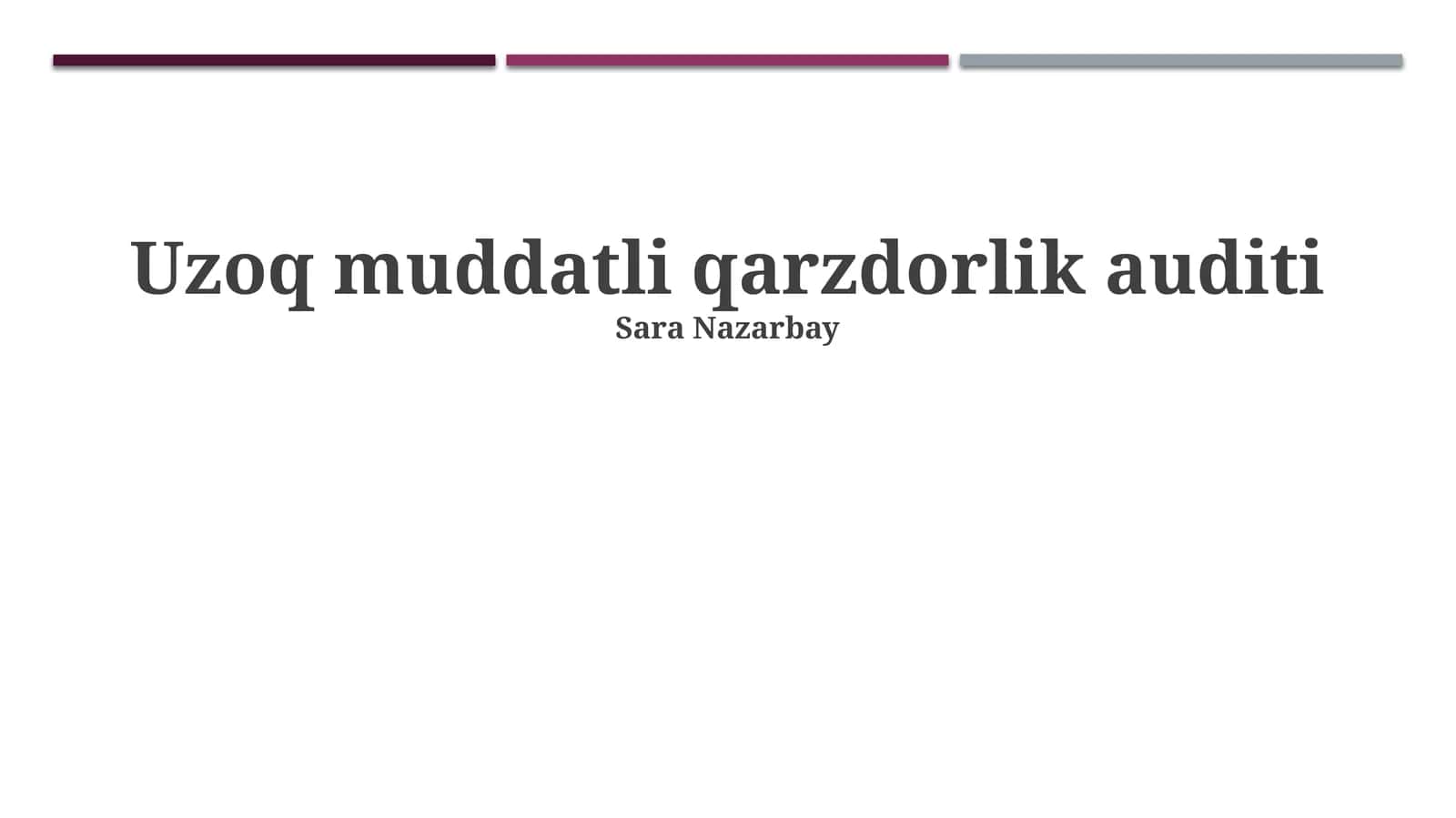 Uzoq muddatli qarzdorlik auditi