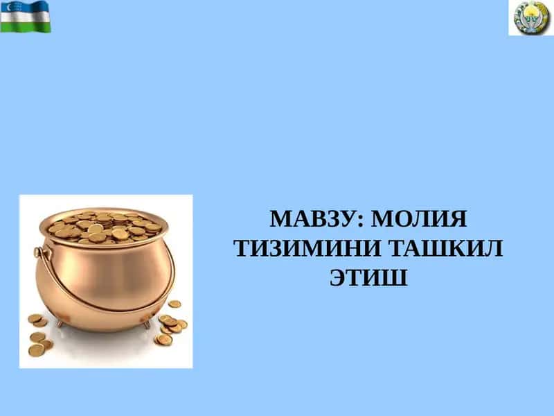 Молия тизимини ташкил этиш