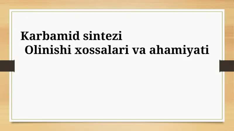 Karbamid Sintezi