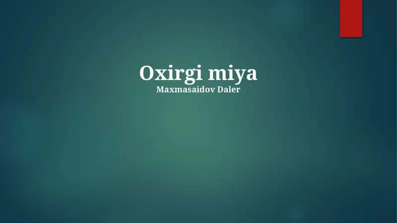 Oxirgi miya