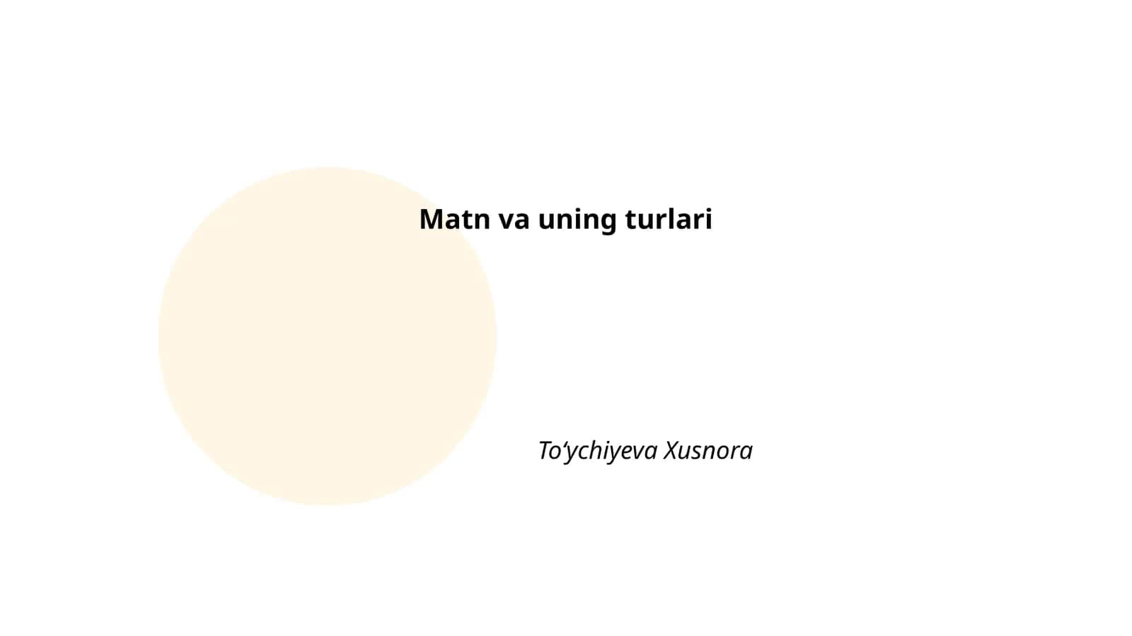 Matn va uning turlari