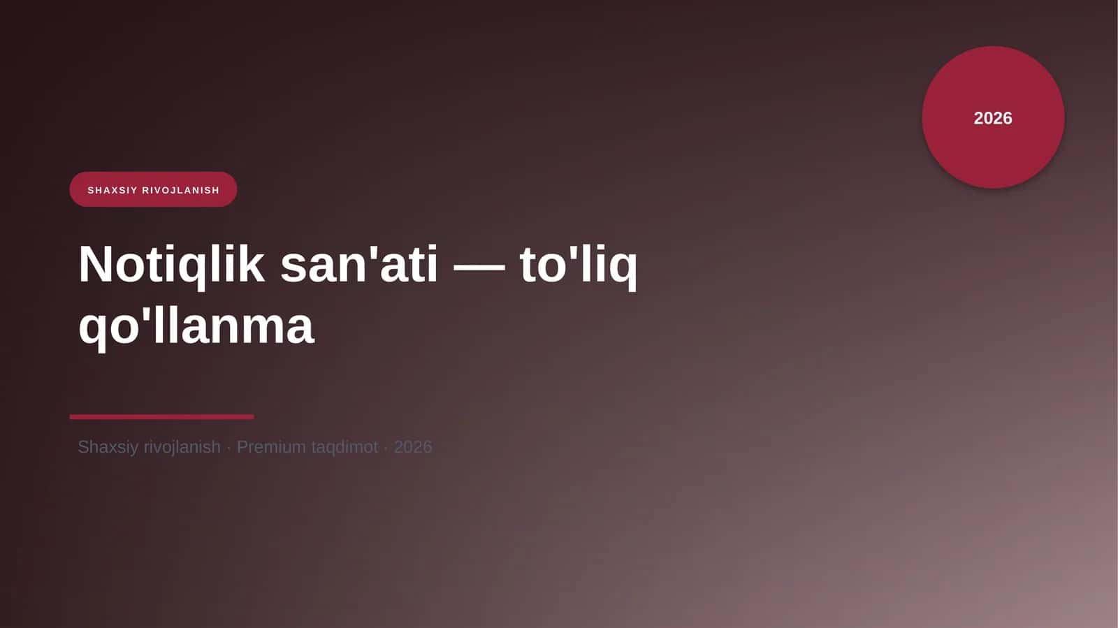 Notiqlik san'ati - to'liq qo'llanma