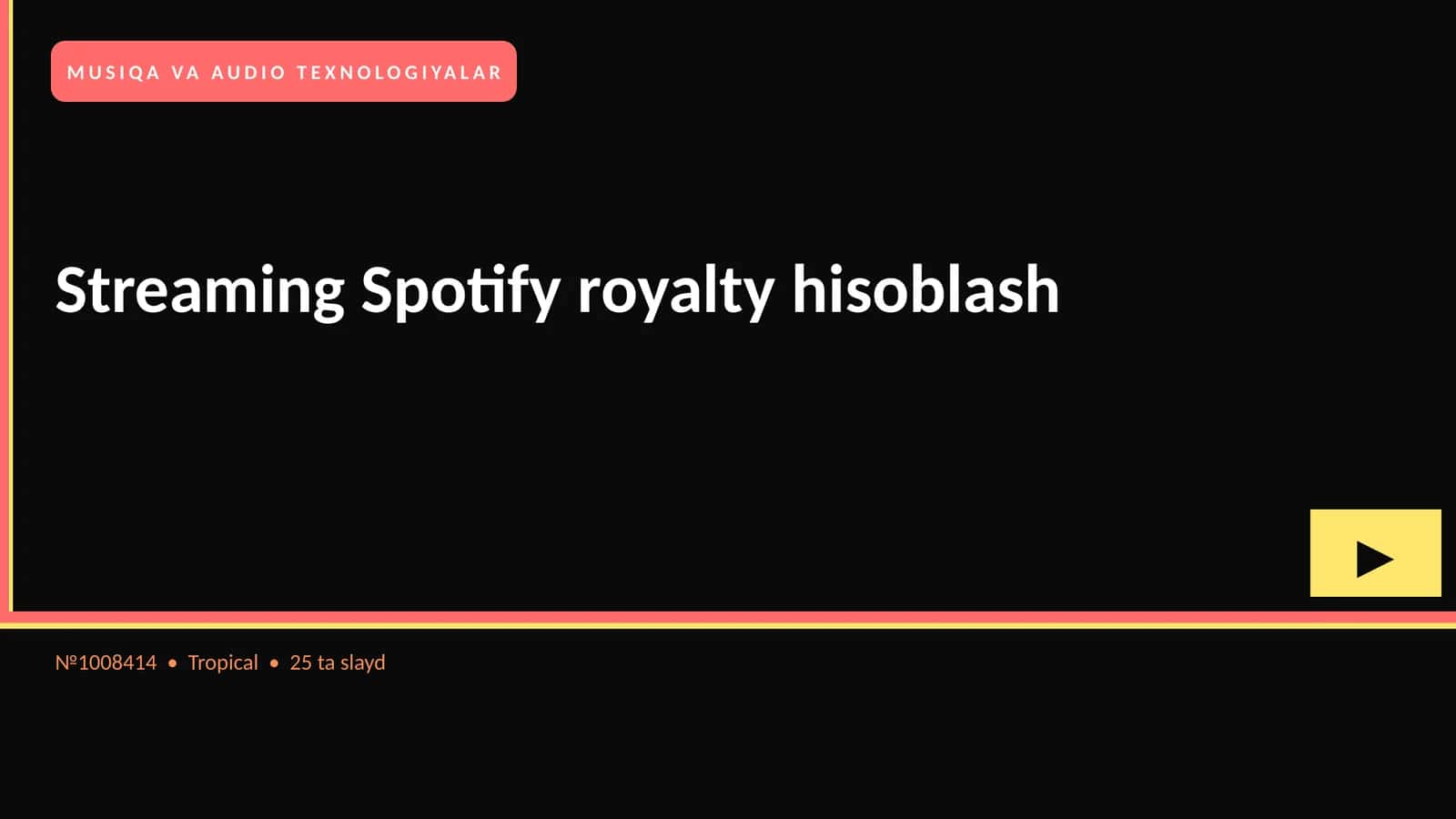 Streaming Spotify royalty hisoblash