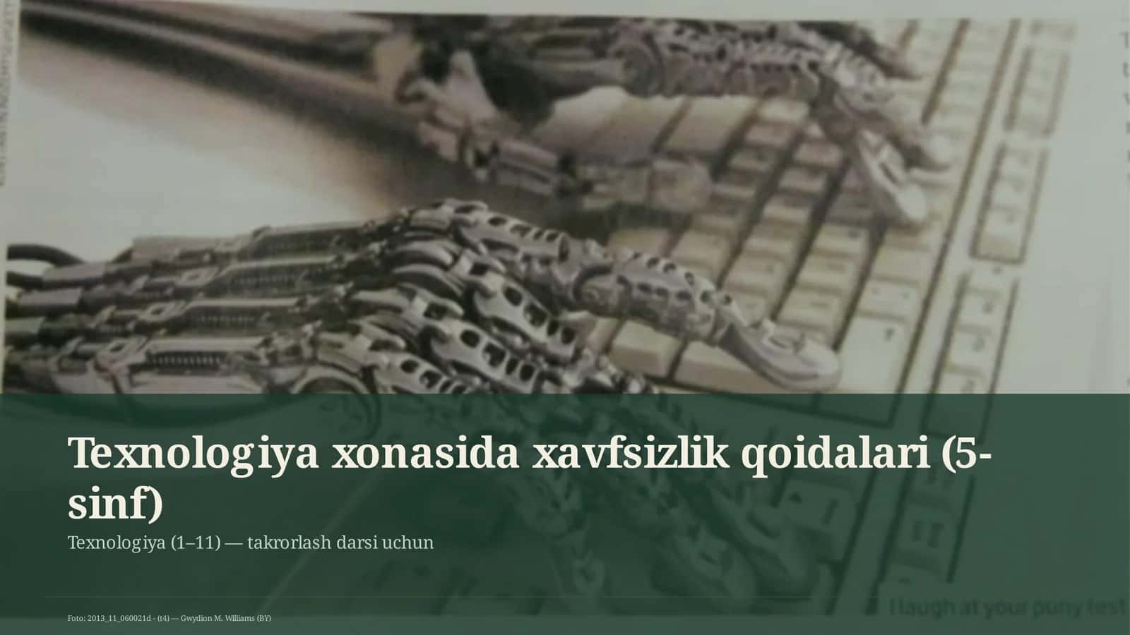 Texnologiya xonasida xavfsizlik qoidalari (5-sinf)